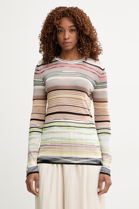 Missoni sweter damski z wiskozy beżowy DS26SN0U.BK01H0