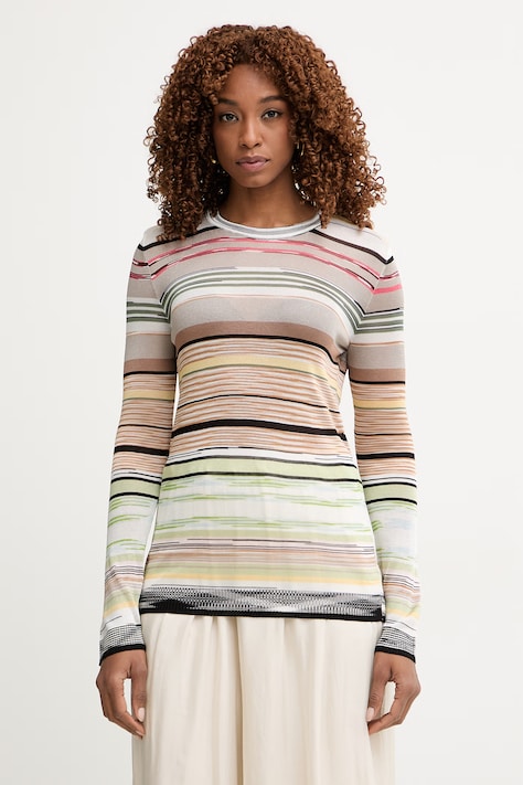 Missoni sweter damski z wiskozy beżowy DS26SN0U.BK01H0
