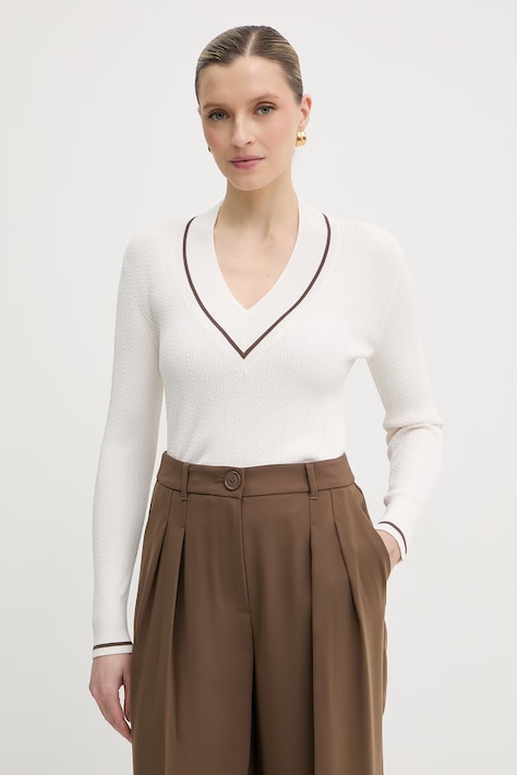 Armani Exchange sweter damski z wiskozy beżowy XW002242 AF10352