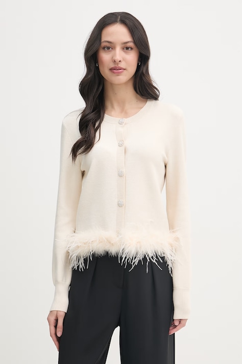 OUI kardigan damski beżowy 96609