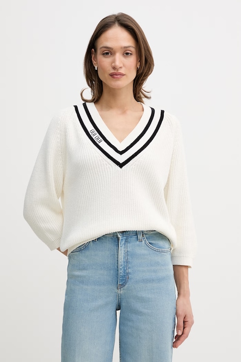 OUI sweter damski bawełniany biały 96499