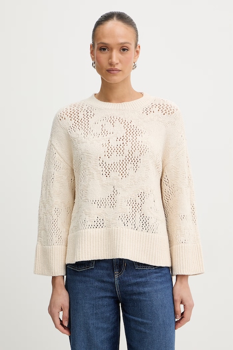 BOSS Orange sweter C Foira damski kolor beżowy lekki 50559816