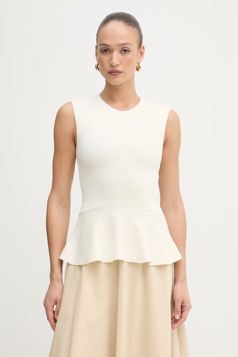 BOSS блузка для женщин с вискозой Fillo бежевая 50557136