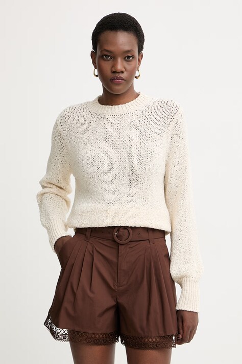 BOSS sweter damski z bawełną Fibiscus beżowy 50561362