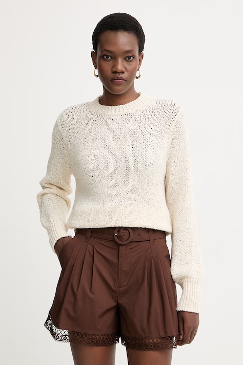 BOSS sweter damski z bawełną Fibiscus beżowy 50561362