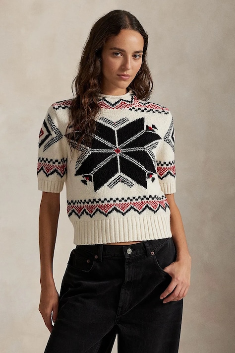 Polo Ralph Lauren golf damski z wełną beżowy 211978319