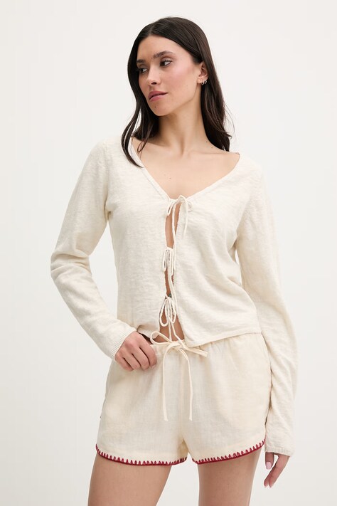 Rip Curl kardigan damski bawełniany PACIFIC KNIT CARDI beżowy 03RWKN