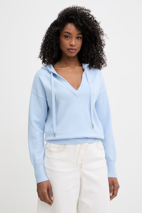 Morgan sweter damski z wiskozy niebieski MBALONA