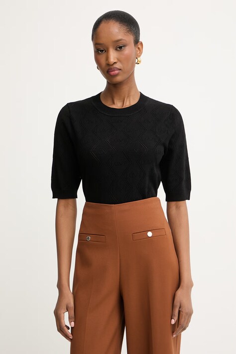 Morgan top swetrowy damski z wiskozy czarny MIKA