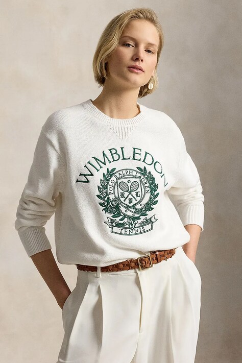 Polo Ralph Lauren sweter damski bawełniany beżowy 211B15807