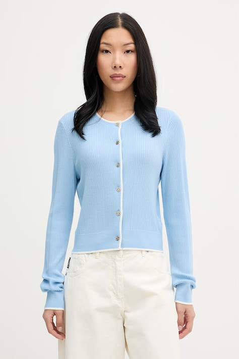 From Future kardigan damski wełniany niebieski WPC03440
