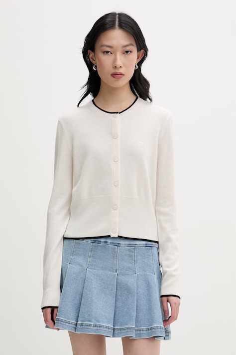 From Future kardigan damski kaszmirowy beżowy WPC03589