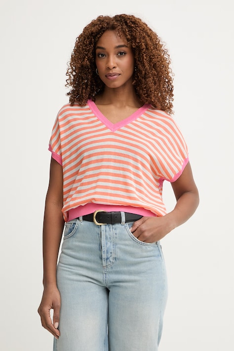 Lola Casademunt sweter damski z bawełną pomarańczowy LS2611004