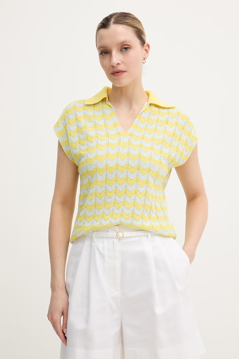 OUI kamizelka damska z bawełną żółta 97550