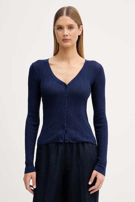 Sisley ζακέτα γυναικεία με βαμβάκι σκούρα μπλε 1U3RL603S