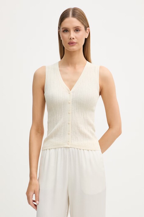 Sisley Γιλέκο Γυναικείο με βαμβάκι μπεζ 1U3RL603U