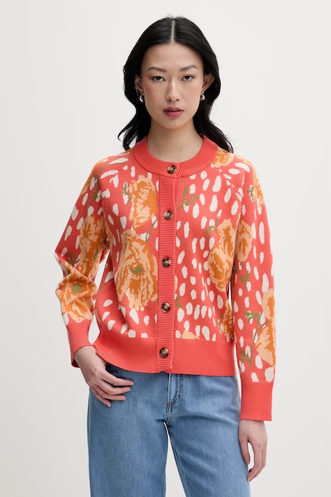 Never Fully Dressed cardigan pentru femei, din vâscoză portocaliu NFDKN890