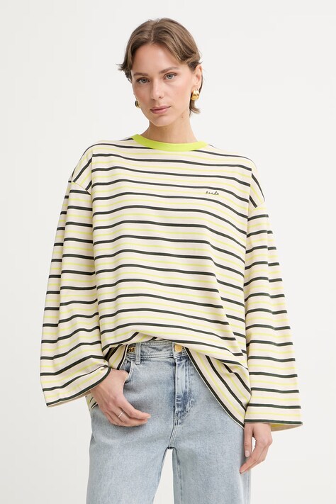 Pinko longsleeve pentru femei, din bumbac bej 107728 A3ML
