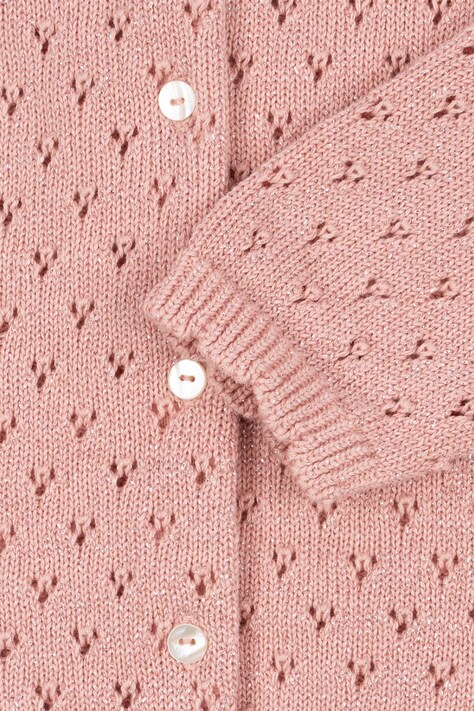Дитячий кардиган з бавовною Konges Sløjd HANNAH CARDIGAN — SS26-SWG003, рожевий — фото 4