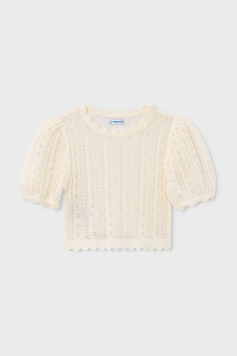 Mayoral sweter dziecięcy kolor biały lekki 3003