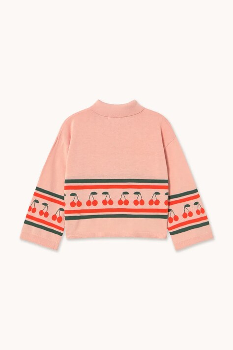 Дитячий бавовняний светр Tinycottons CHERRIES SWEATER — SS26-SWG019, рожевий — фото 3