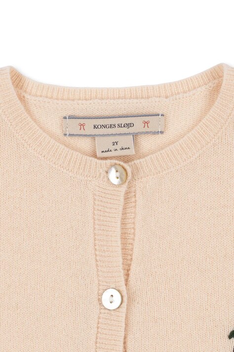 Дитячий вовняний кардиган Konges Sløjd BASI CARDIGAN — SS26-SWG01I, бежевий — фото 4