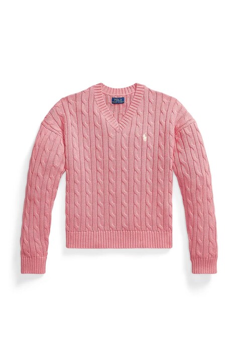 Polo Ralph Lauren sweter bawełniany dziecięcy kolor różowy 313A11238003