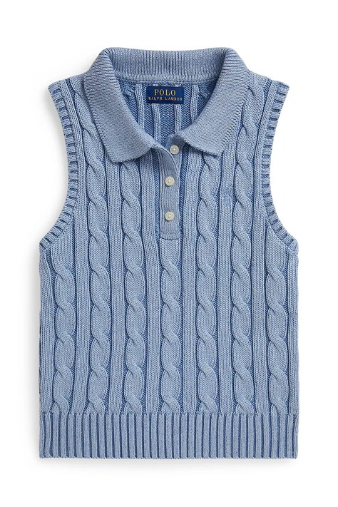 Polo Ralph Lauren kamizelka bawełniana dziecięca kolor niebieski 313A11248002