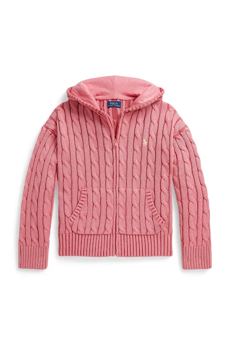Polo Ralph Lauren kardigan bawełniany dziecięcy kolor różowy 313A11275001
