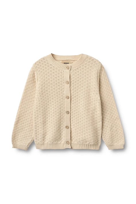 Wheat kardigan bawełniany dziecięcy kolor beżowy 0534-560-GOTS