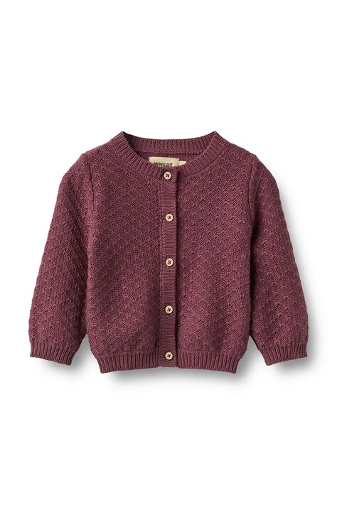 Wheat Cardigan pentru bebeluși din bumbac violet 4534-560-GOTS