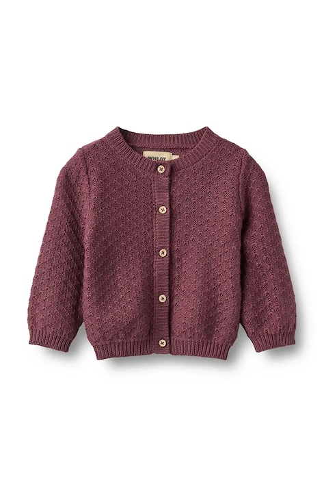 Wheat Cardigan pentru bebeluși din bumbac violet 4534-560-GOTS