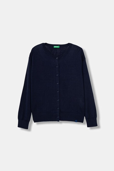 United Colors of Benetton kardigan za djecu s pamukom mornarsko plava 19DKC500Z