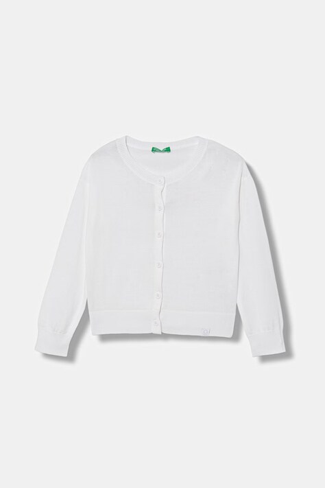 United Colors of Benetton kardigan dziecięcy z bawełną biały 19DKG500S