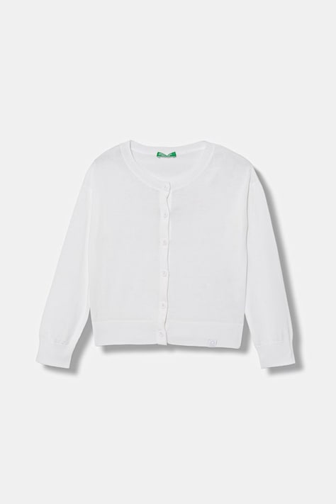United Colors of Benetton kardigan dziecięcy z bawełną biały 19DKG500S