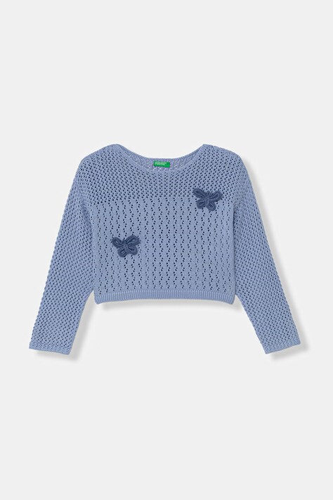 United Colors of Benetton πουλόβερ παιδικό βαμβακερό μπλε 120YC10A9