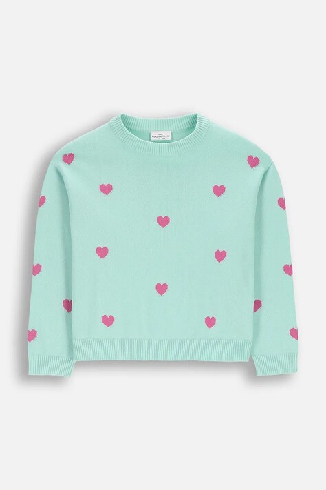 Coccodrillo pulover za djecu s pamukom tirkizni COLLECTION SWEATERS GIRL