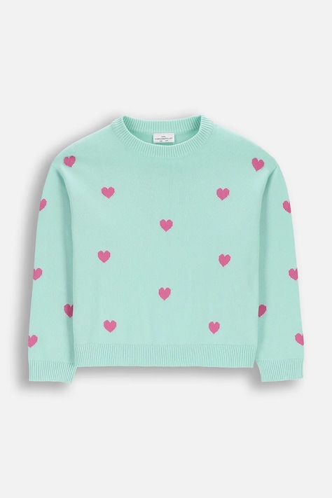 Coccodrillo pulover za djecu s pamukom tirkizni COLLECTION SWEATERS GIRL