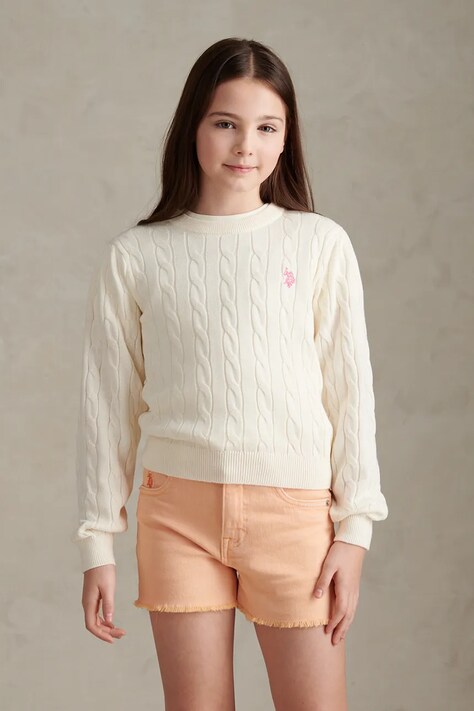 U.S. Polo Assn. svetr dětský béžový USG0378