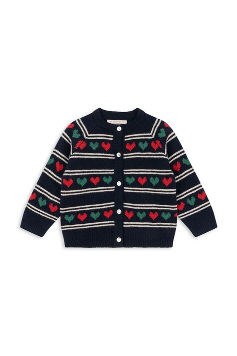 Дитячий кардиган з додаванням вовни Konges Sløjd BELOU KNIT CARDIGAN — SS26-SWK001, темно-синій — фото 2