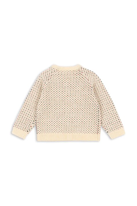 Дитячий кардиган з додаванням вовни Konges Sløjd BILLI KNIT CARDIGAN — SS26-SWK002, бежевий — фото 2