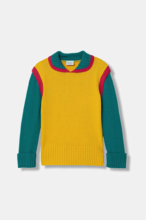 United Colors of Benetton sweter z dodatkiem wełny kolor multicolor lekki 1VUDC109F