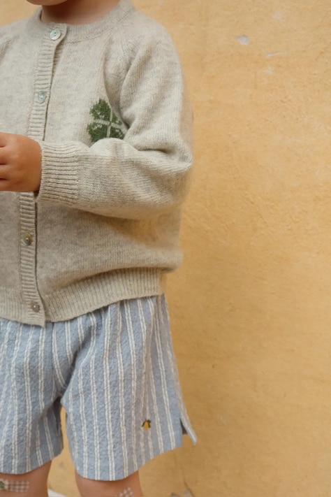 Konges Sløjd kardigan z dodatkiem wełny dziecięcy BILLI KNIT CARDIGAN kolor szary KS104701