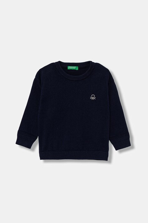 United Colors of Benetton sweter dziecięcy bawełniany granatowy 120YG1019
