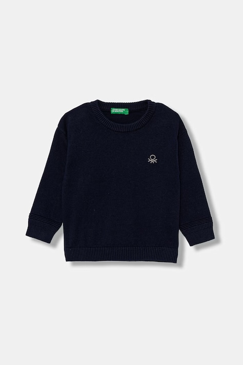 United Colors of Benetton sweter dziecięcy bawełniany granatowy 120YG1019