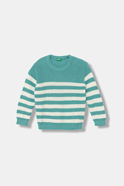 United Colors of Benetton sweter dziecięcy z bawełną zielony 18PFH103B