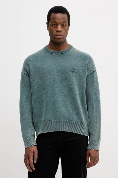 Calvin Klein Jeans sweter bawełniany męski kolor zielony LV04RE300G