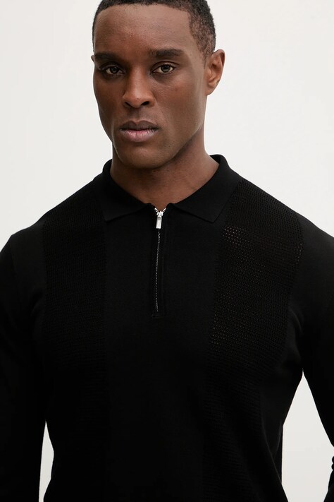 Karl Lagerfeld sweter męski kolor czarny lekki 561302.655011