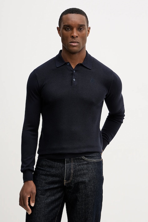 Karl Lagerfeld sweter bawełniany męski kolor granatowy lekki 561398.655007