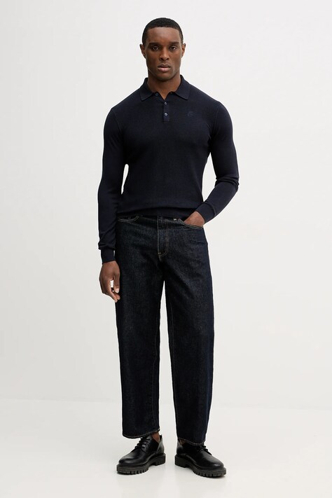 Karl Lagerfeld sweter bawełniany męski kolor granatowy lekki 561398.655007